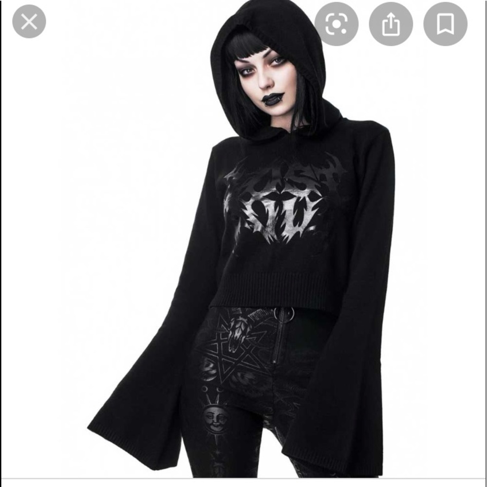 Killstar Entombed Crop Sweater xs